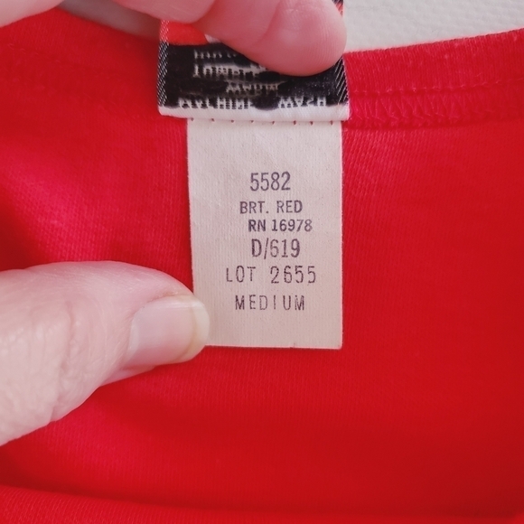 1303 * Sears Perma-Prest Tee Red Size M Vintage 60s? 70s? - Picture 4 of 6